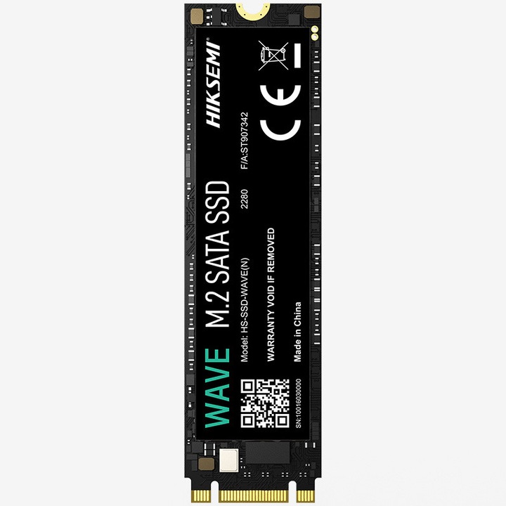Solid State Drive (SSD) HIKSEMI WAVE(N) HS-SSD-WAVE(N)/512G, 512GB, M.2 2280, SATA III 6 Gb/s, 3D NAND, R/W 560/500 MB/s, Черен