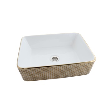 Lavoar pe blat 48x37cm, fara preaplin model mozaic 5401 Lavoar pe blat 48x37cm, fara preaplin model mozaic 5401