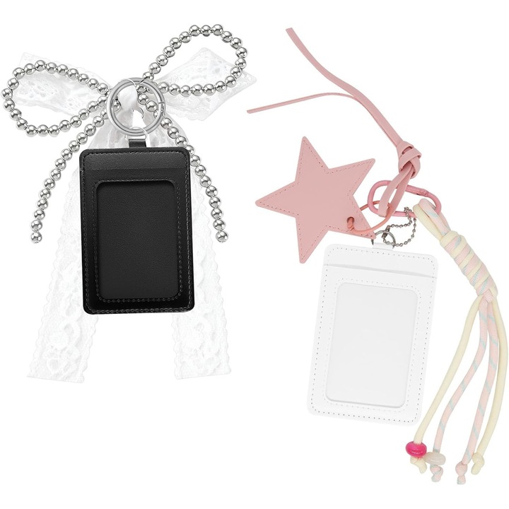 Set 2 Suporturi Carduri Foto K-Pop cu Cheita, Transparent, Decorat