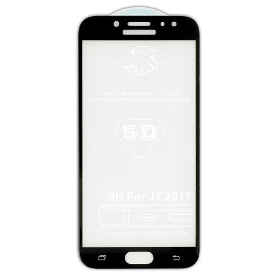 Folie protectie ecran din sticla securizata curbata Galaxy J7 (2017) pentru tot ecranul 5D FULL GLUE, Neagra