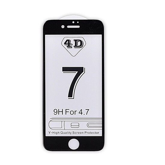 Folie de protectie din sticla securizata iPhone 8 / iPhone 7 pentru tot ecranul 4D Full Glue, Neagra
