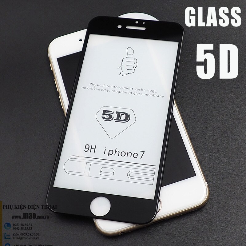 Folie de protectie din sticla securizata iPhone 8 / iPhone 7 pentru tot ecranul 4D Full Glue, Neagra