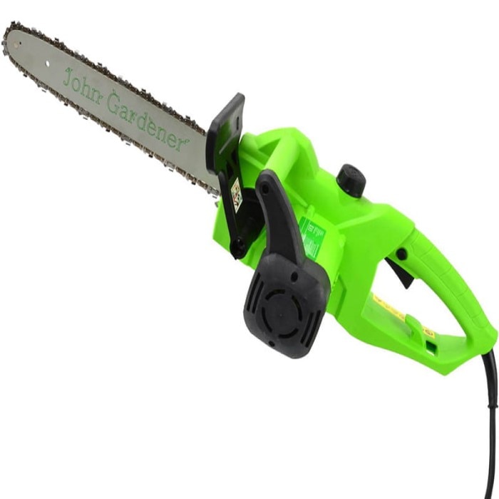 Fierastrau electric cu lant John Gardner G82006, 2000W, 700 RPM, Lungime lama 40 cm, Negru/Verde