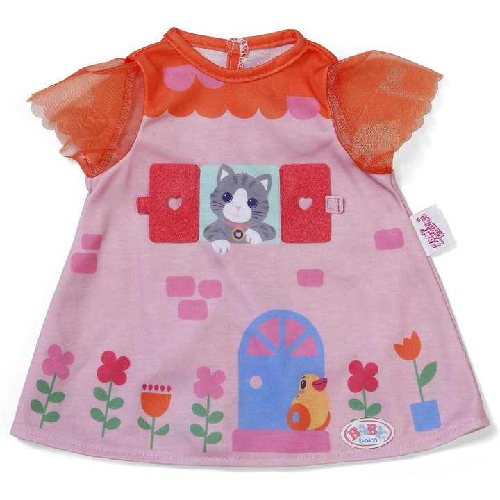 Rochie Baby Born cu Casuta si Ferestre Deschise pentru Papusi 43 cm
