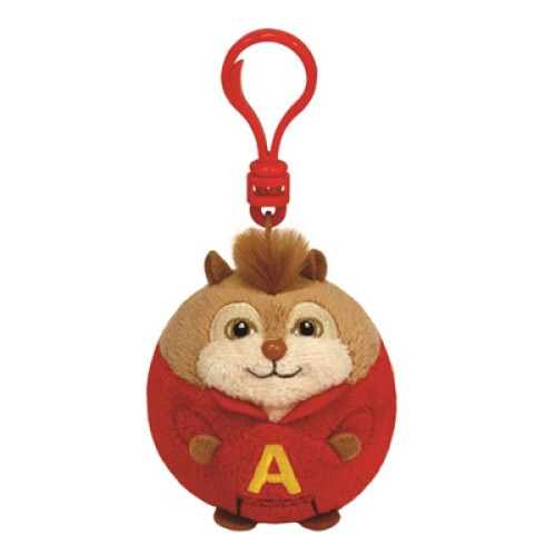 Breloc de plus, chipmunk Alvin, 8.5 cm - licenta Disney, Ballz, TY