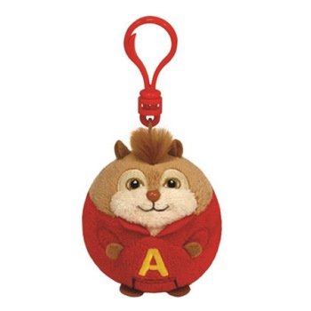 Breloc de plus, chipmunk Alvin, 8.5 cm - licenta Disney, Ballz, TY Breloc de plus, chipmunk Alvin, 8.5 cm - licenta Disney, Ballz, TY