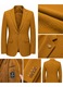 Мъжко сако с текстура Slim Fit, текстурирано, леко еластично за професионалисти и млади хора, подходящо за офис, срещи, вечери и партита, Синапено жълто
