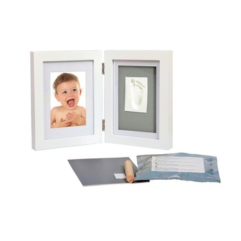 Rama foto dubla amprenta mulaj bebelusi pentru manuta sau piciorus, Adora, alb Rama foto dubla amprenta mulaj bebelusi pentru manuta sau piciorus, Adora, alb