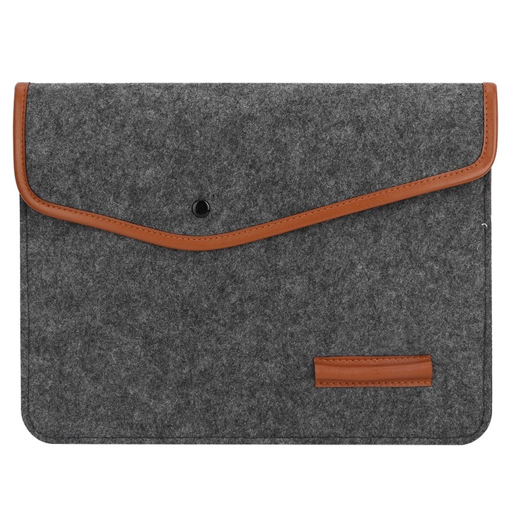 Geanta de laptop din lana din fetru, plic, suport pentru notebook, geanta de afaceri moale, cu inchidere tip clema, 11"