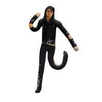 Jucarie de plus Michael Jackson, icoana pop, bumbac, cu un schelet intern flexibil din sarma pentru pozare, 28 cm