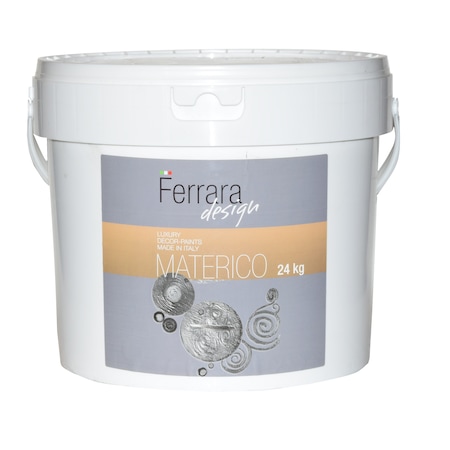 Tencuiala decorativa Materico , Ferrara Design ,alba , pentru interior ,24 kg