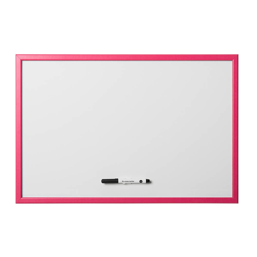 Tabla alba, nemagnetica, BI-OFFICE, 60x90 cm, rama roz