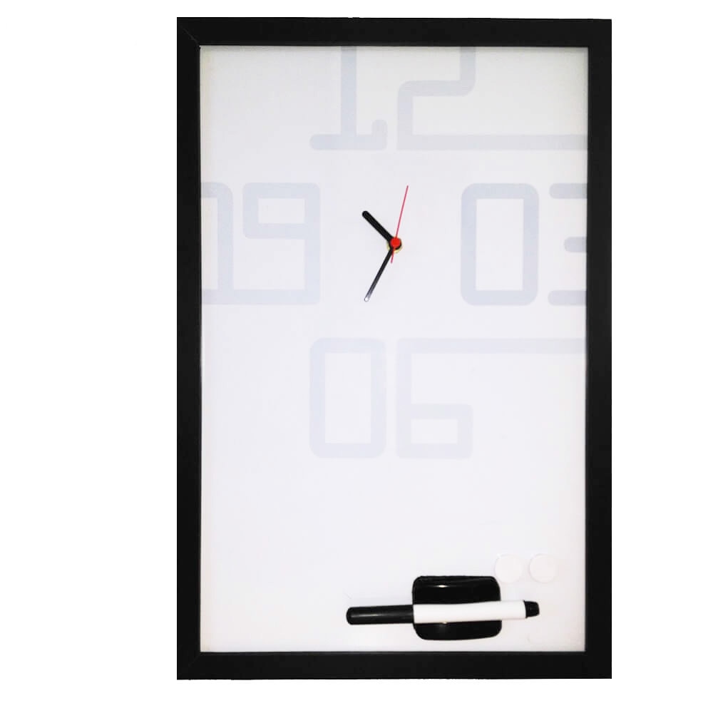 Tabla alba magnetica cu ceas, BI-OFFICE, On Time, 30x45 cm