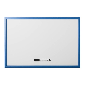 Tabla alba, nemagnetica, BI-OFFICE, 45x60 cm, rama albastra Tabla alba, nemagnetica, BI-OFFICE, 45x60 cm, rama albastra