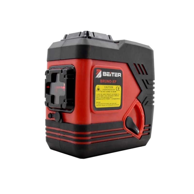 Nivela Laser BEITER BRUNO-XP (unda rosie) 635nm, 10mW, 2 cruci laser (1V, 2H) si punct laser, 1 acumulator Li-Ion,baterii AAA, suport magnetic perete si cutie transport