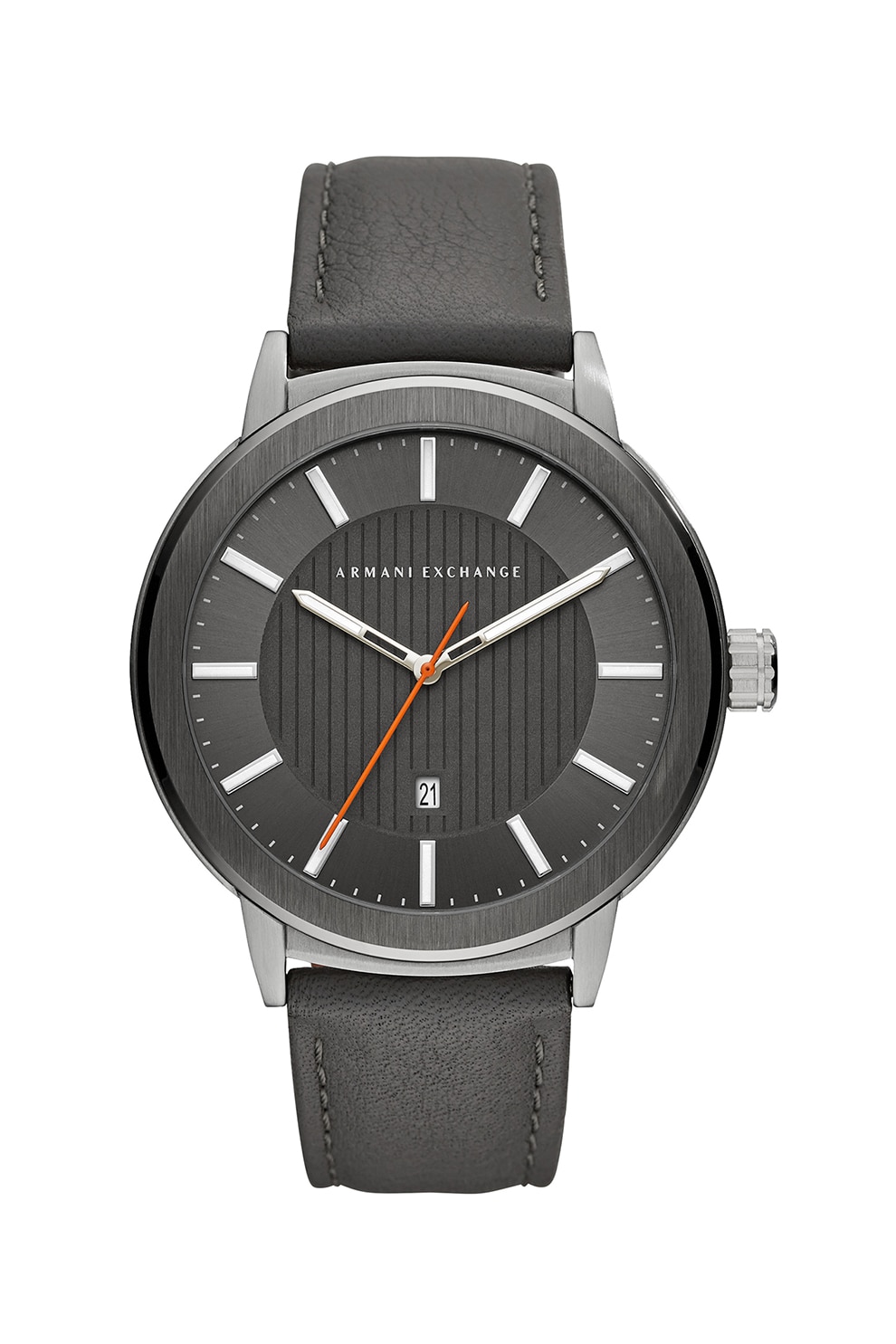 ARMANI EXCHANGE, Ceas rotund cu o curea de piele Maddox, Negru