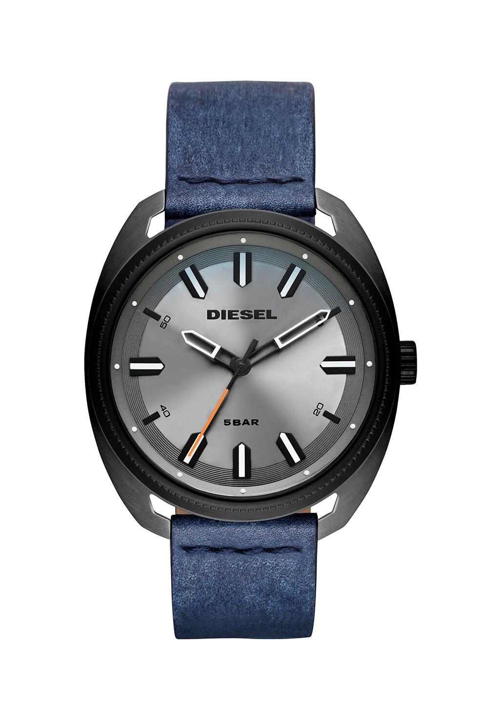 Diesel, Ceas rotund cu o curea de piele Fastbak, Bleumarin