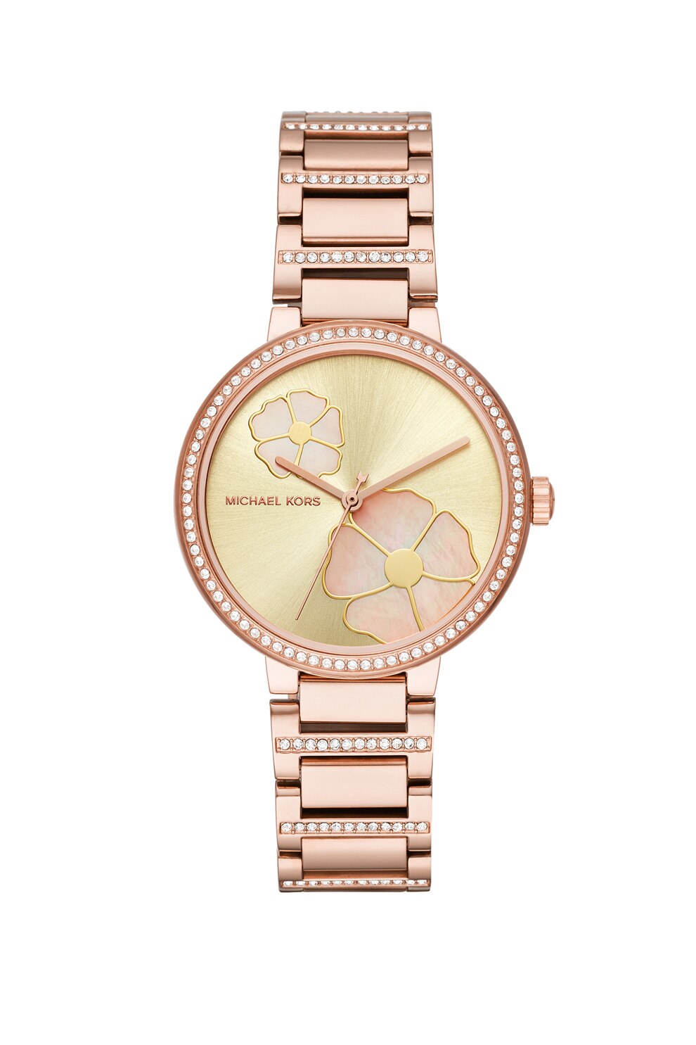 Michael Kors, Ceas din otel inoxidabil decorat cu cristale Courtney, Auriu rose