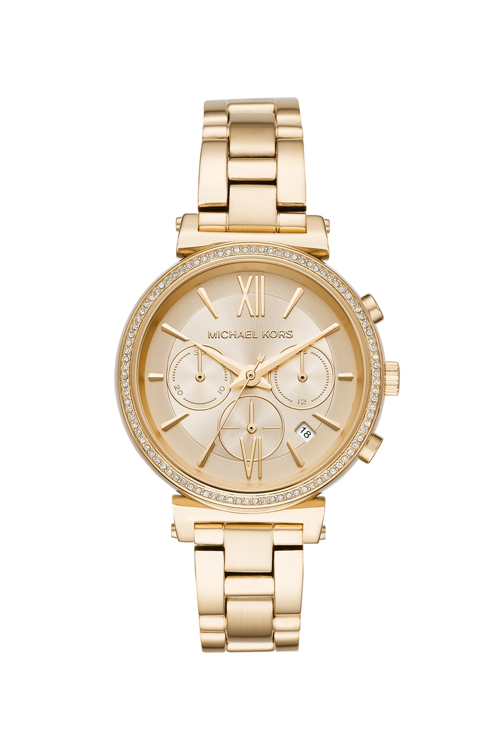 Michael Kors, Ceas cronograf din otel inoxidabil Sofie, Auriu deschis