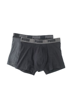 Puma, Set de boxeri cu banda cu logo in talie - 2 perechi, Negru/Gri Puma, Set de boxeri cu banda cu logo in talie - 2 perechi, Negru/Gri