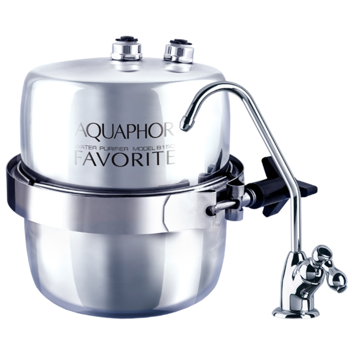 Filtru de apa potabila Aquaphor Favorit,montare sub chiuveta, 12000 litri, filtrare 2.5 litri/minut, carcasa inox
