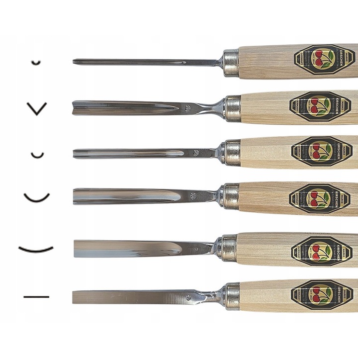 Set 6 dalti pentru sculptura Kirschen cu etui
