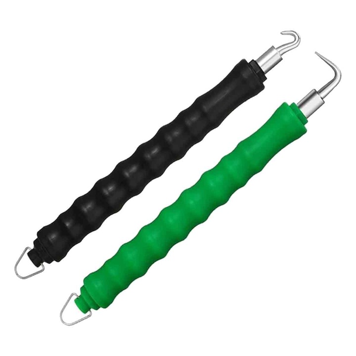 Set 2 unelte de legat sarma pentru armatura, model LR-20260824-28823, functii automat si semiautomat, maner cauciucat, verde/negru