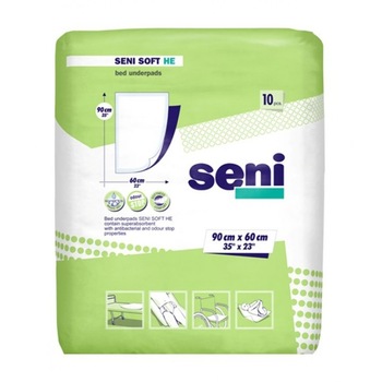Seni Soft Basic Aleze Protectie pentru pat 90x60cm 10 buc - pachet + Servetele Economice Babyfin 72Buc/Pachet Seni Soft Basic Aleze Protectie pentru pat 90x60cm 10 buc - pachet + Servetele Economice Babyfin 72Buc/Pachet