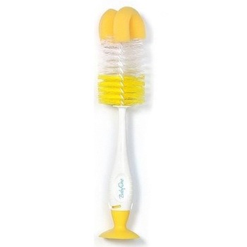 Perie biberon si tetina cu ventuza BabyOno 728 Galben Perie biberon si tetina cu ventuza BabyOno 728 Galben