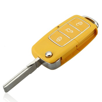 Carcasa telecomanda compatibila VW galbena Carcasa telecomanda compatibila VW galbena