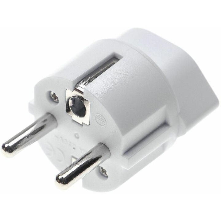 Adaptor de calatorie, stecher european la priza elvetiana SN441011, maxim 250V/2500W, alb, potrivit pentru standardul elvetian CH
