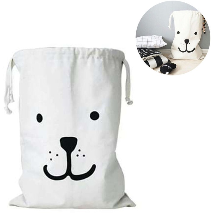 Panda mintás tárolótáska, Xoethralix, húzózsinóros rögzítés, tartós vászon, 1 darab