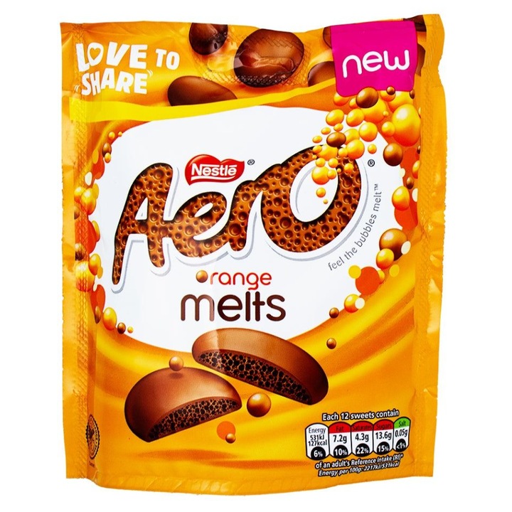 Ciocolata Nestle Aero Melts Orange 86g
