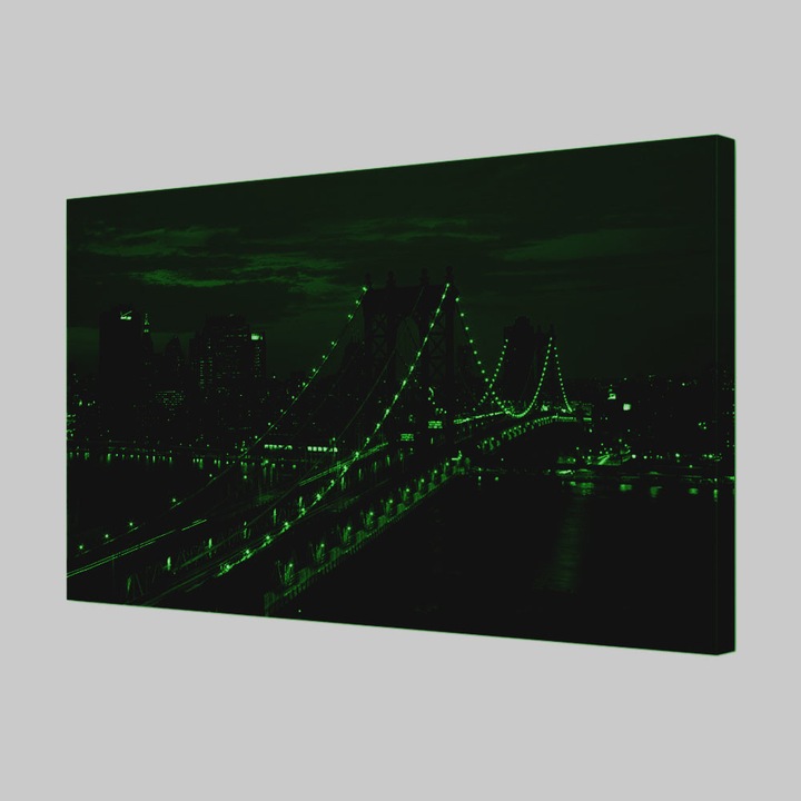 Tablou VarioView MoonLight Fosforescent Luminos in Urban Orase Lumini pe pod, 40 x 60 cm