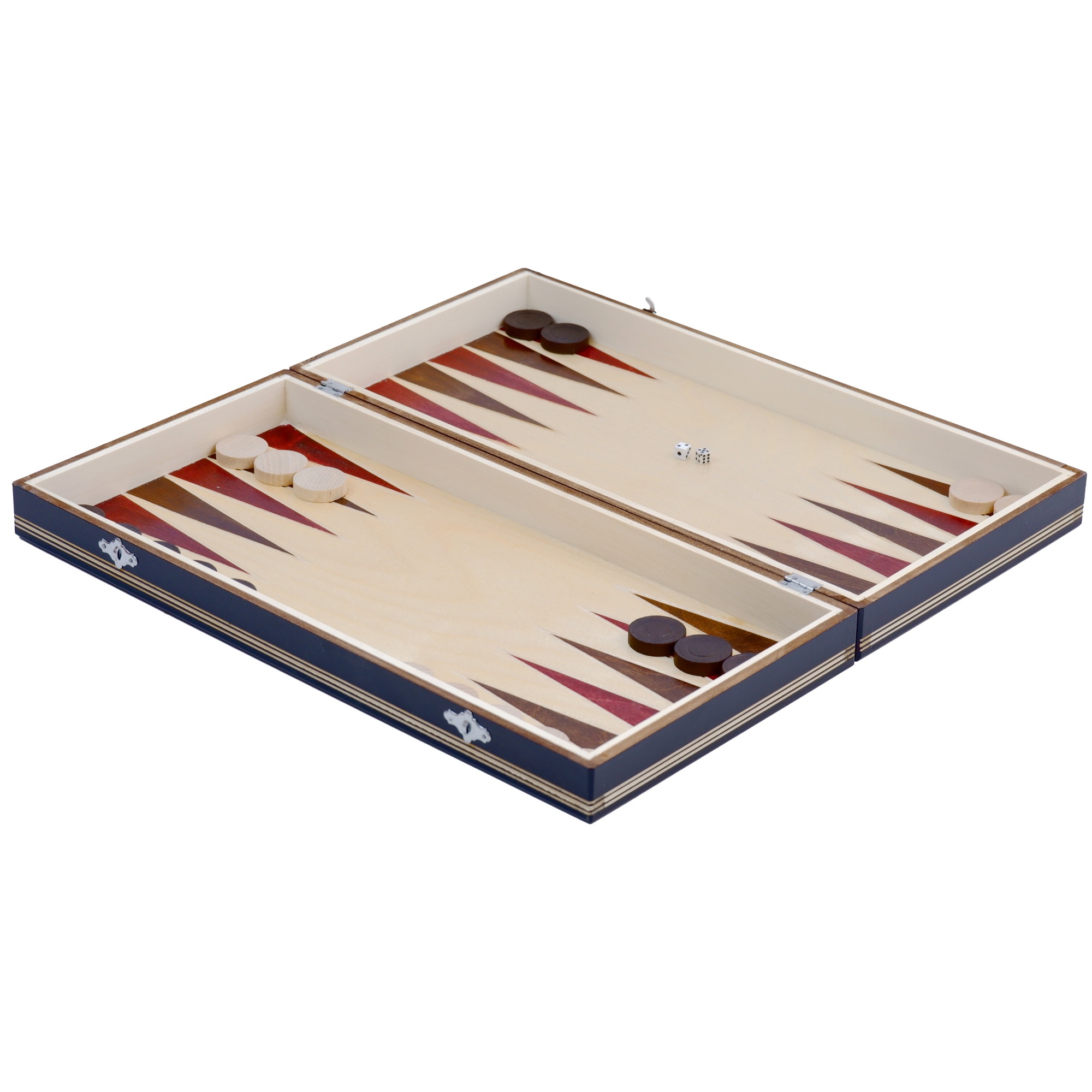 Joc Table si Dame din Lemn Lucrat Manual, 44x44 cm, Negru cu Alb