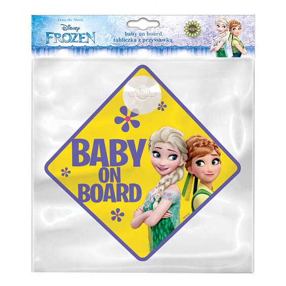 Semn luneta Baby on board Disney Frozen, 13x13cm, 1buc