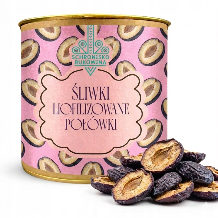 Prune liofilizate, jumatati, Schronisko Bukowina, 30 g, tub