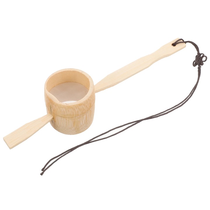 YANYXR BCS3561261 bambusz teaszűrő, ergonomikus fogantyú, finom szita, natúr, 18.5 x 4 x 4 cm