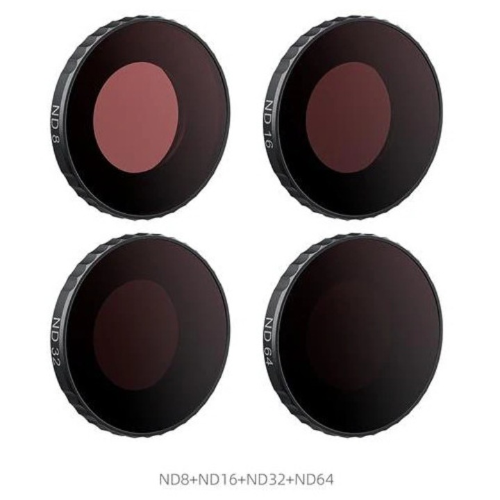 Комплект ND филтри, съвместими с Insta360 Go Ultra (ND8/ND16/ND32/ND64), черен, 4 бр., K0285-EP0814-HJ24214