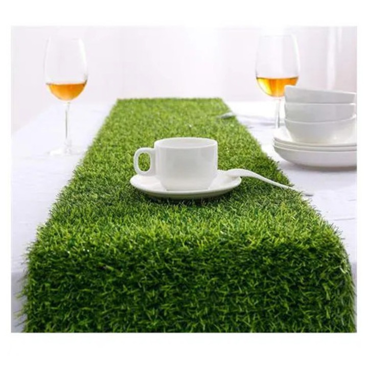 Műfű asztali futó K0285-EP0814-HJ28547, zöld, 30 x 90 cm