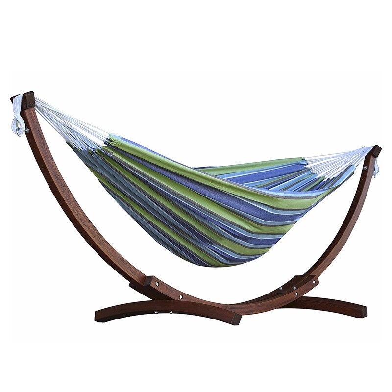 Hamac, Vivere, din bumbac, cu suport din lemn de pin, pentru 2 persoane, Capacitate 204 kg