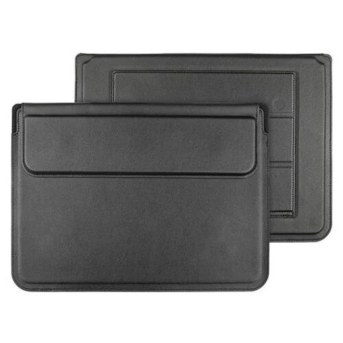 Husa pentru laptop 15/16 inch din piele, 3-in-1 (husa protectoare, suport pentru laptop si suport pentru incheietura), compatibil MacBook/Dell/Lenovo, negru, model K0285-EP0814-HJ28803