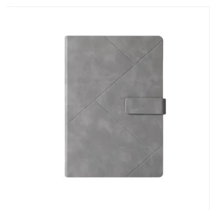 Jurnal K0285-EP0814-HJ26771, design retro european, coperta texturata, inchidere cu clapa, gri