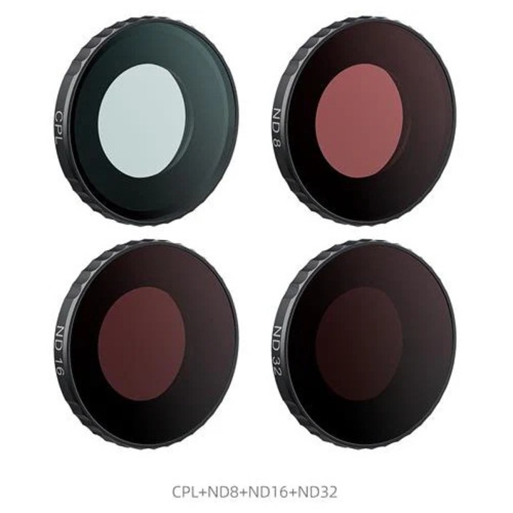 Комплект филтри за Insta360 Go Ultra K0285-EP0814-HJ27013, CPL + ND8/ND16/ND32, водоустойчив, черен, комплект 4 бр.