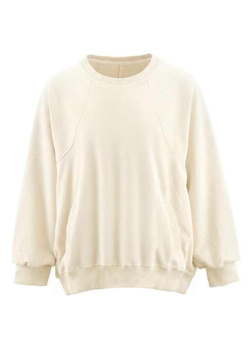 Noi kapucnis pulover SUPSLIM 7336-os modell, Bézs, S