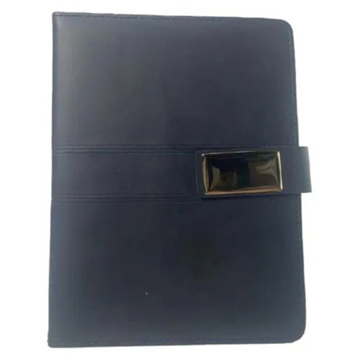 Carnet A5 K0285-EP0814-HJ27618, cu inchidere magnetica, coperta din PU dura, suport pentru pix, negru