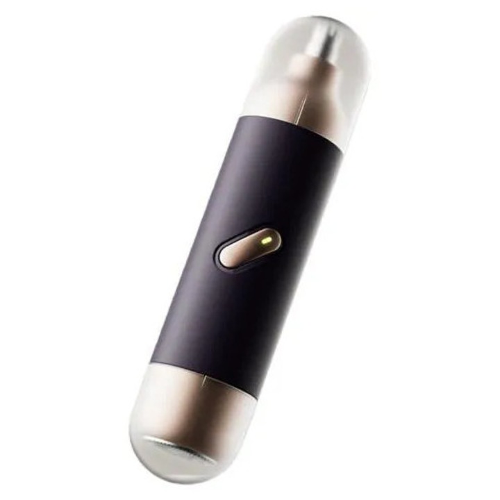 Trimmer nazal si tunsor facial, K0285-EP0814-HJ28514, 2-in-1, reincarcabil, portabil, sistem cu doua lame, negru