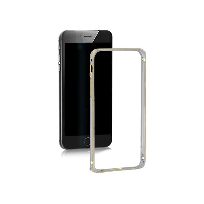 Husa Bumper pentru Samsung Galaxy S6 Qoltec, Aluminiu, Gri