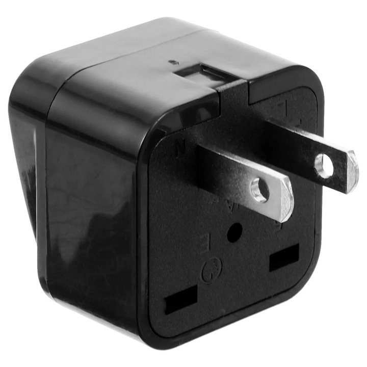 Adaptor de priza pentru calatorie YANYXR BCS3564135, compatibil China/Taiwan/Japonia, 110-250V 10A 2200W, negru