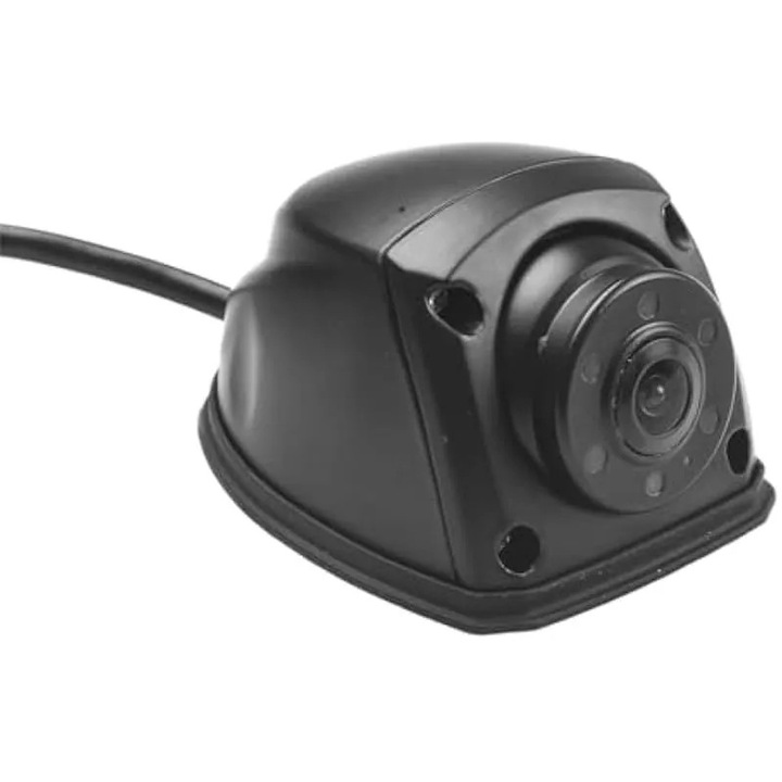 Camera de marsarier AHD 960P K0544-26814-2394-AMC, vedere laterala 135° cu conector avion 4 pini, infrarosu pentru noapte, IP68, carcasa aluminiu extrudat, negru